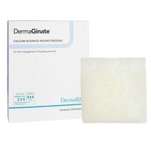 DermaRite DermaGinate Calcium Alginate Wound Dressing 2x2 inch Box of 9